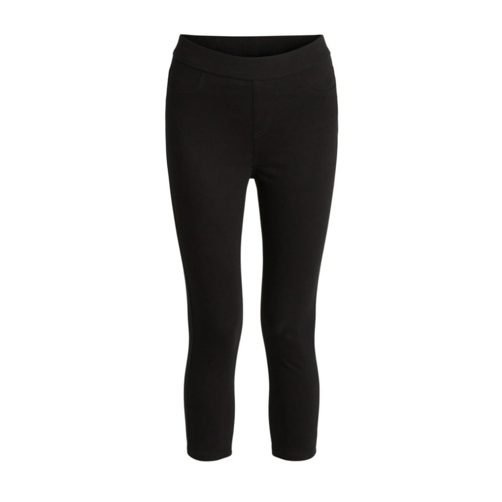 Black Capri Jeggings XXL (20) Fitted Stretch Pull-On Back Pockets Plus Size New